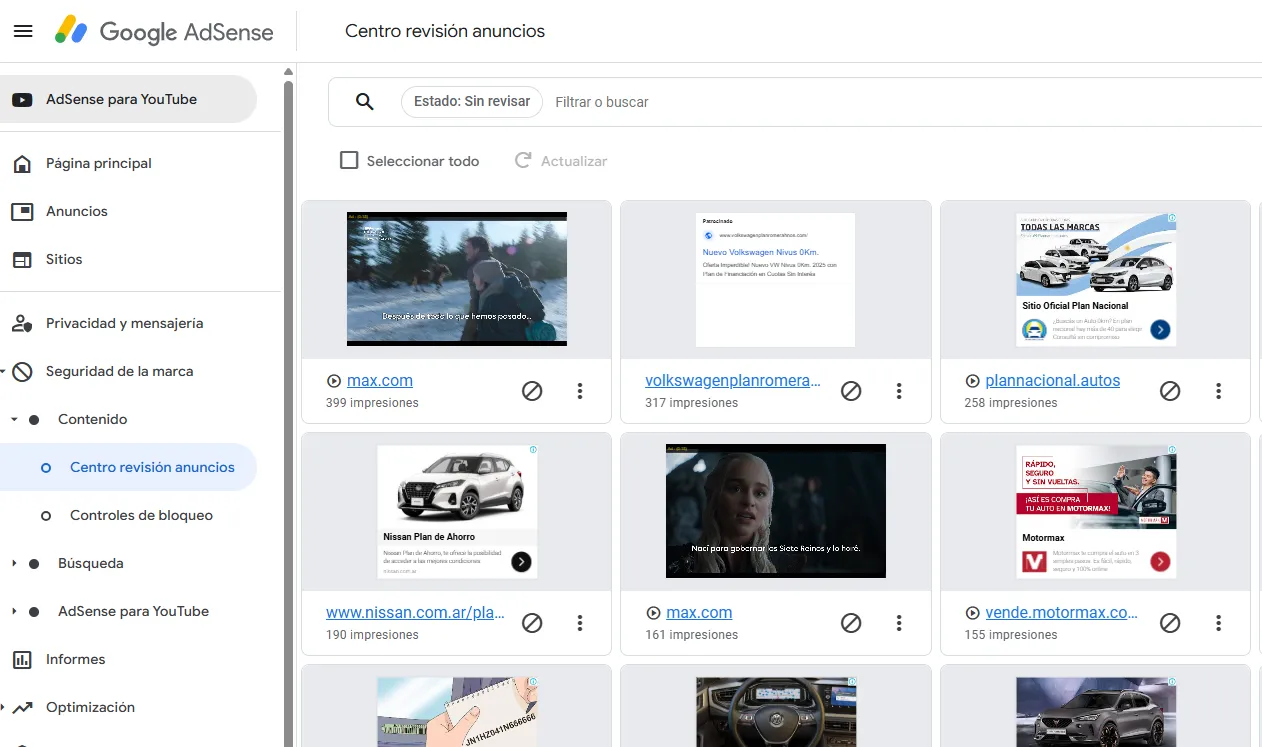 Bloque de anuncios en adsense