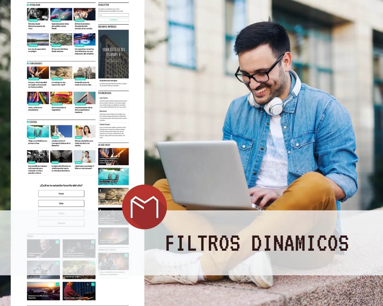 filtros dinámicos de medios cms
